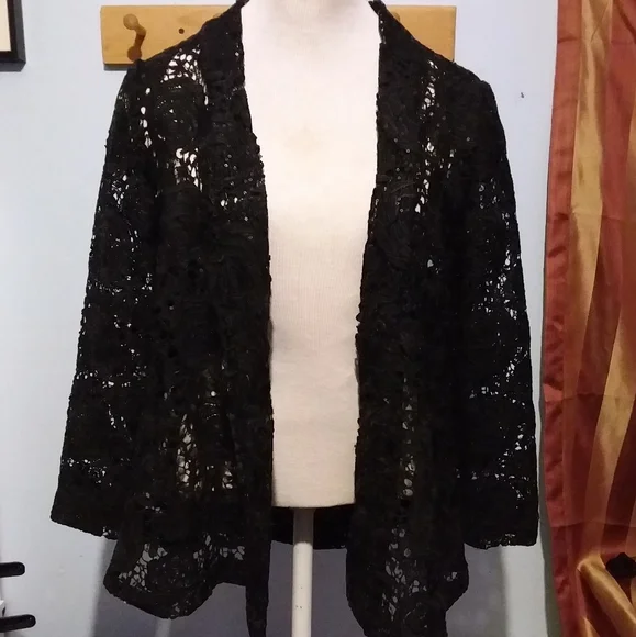 Collen Lopez Rose Lace & Sequin Jacket - Picture 2 of 7